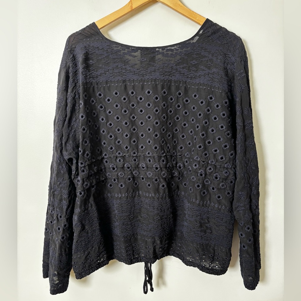 Johnny Was Eyelet Top blouse Black Size 2x - Picture 5 of 5